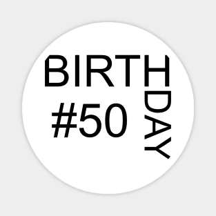 50th birthday, minimalistic typographical Magnet